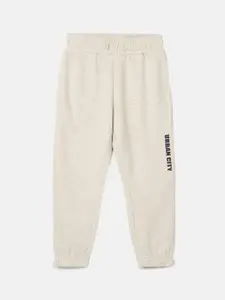 BYB PREMIUM Boys Beige Solid Relaxed-Fit Joggers