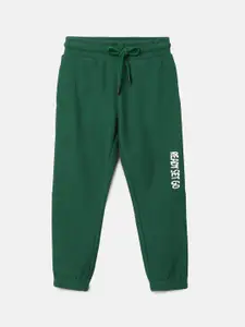 BYB PREMIUM Boys Green Solid Relaxed-Fit Track Pants