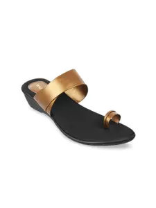 WALKWAY by Metro Gold-Toned Wedge Sandal Heels