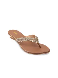 Mochi Gold-Toned Embellished Wedge Sandals
