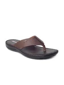 Buckaroo Men Brown Textured Genuine Leather Comfort Sandals