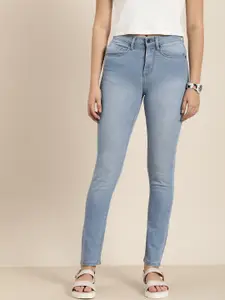 Moda Rapido Women Blue Tapered Fit High-Rise Light Fade Jeans