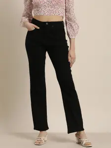 Moda Rapido Women Black High-Rise Stretchable Cropped Jeans