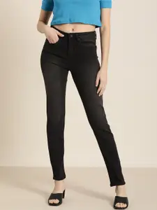 Moda Rapido Women Black Skinny Fit High-Rise Light Fade Stretchable Jeans