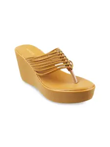 Mochi Yellow Wedge Sandal Heels