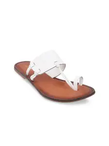 Mochi Women White One Toe Flats
