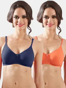 Sonari Assorted Solid Set Of 2 Non Padded Non Wired Everyday Bra