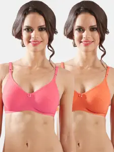 Sonari Women Pack Of 2 Solid Non Padded Non Wired Everyday Bra