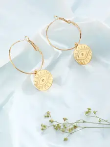 justpeachy Gold-Toned Contemporary Hoop Earrings
