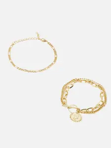 20Dresses Women Set Of 2 Gold-Toned Multistrand Bracelet