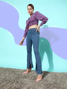Moda Rapido Women Blue Bootcut High-Rise Light Fade Stretchable Jeans