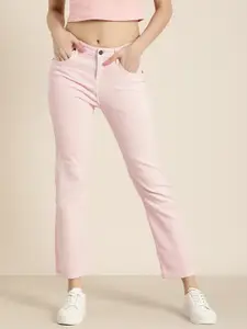 Moda Rapido Women Pink Solid Slim Fit Stretchable Casual Jeans
