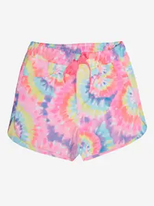 KiddoPanti Girls Multicoloured Printed Shorts