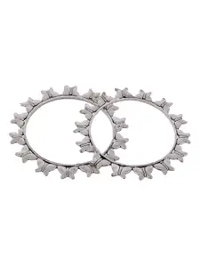 Silvermerc Designs Set of 2 Oxidised Silver-Plated Butterfly Design Bangles