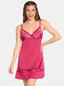 Amante Pink Embroidered Nightdress