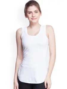 Dollar Missy Women White Pack of 3 Solid Cotton Camisole