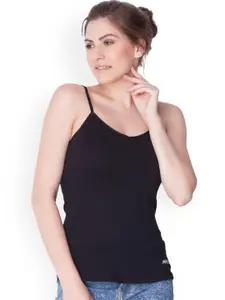 Dollar Missy Women Black Pack of 2 Solid Cotton Camisole