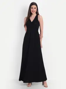 BROADSTAR Black Shimmer Maxi Dress
