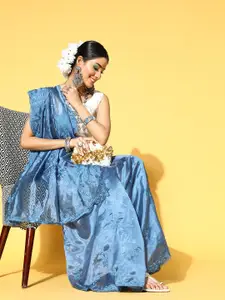 Mitera Ethnic Motifs Saree with Embroidered Border