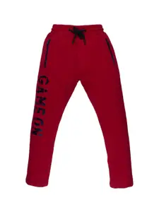 Status Quo Boys Red Regular Fit Printed Track Pants