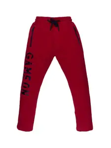 Status Quo Boys Red Solid Track Pants