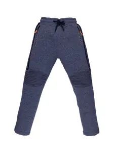 Status Quo Boys Navy Blue Solid Regular Fit Track Pants