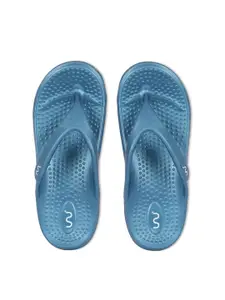 Doubleu Women Blue Rubber Thong Flip-Flops