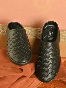 El Paso Men Black Ethnic Shoe-Style Sandals