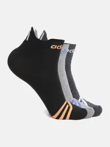 ADIDAS Men Pack of 3 Assorted Ankle Length Socks