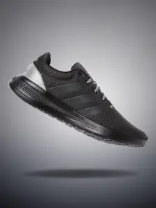 ADIDAS Men Carbon Black & Grey Woven Design Cloudfoam Lite Racer Clean 2.0 Sustainable Running Shoes