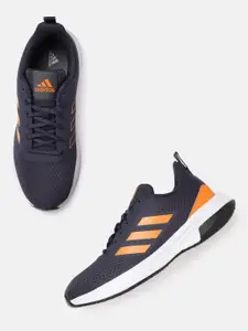 ADIDAS Men Navy Blue & Orange Woven Design Ortholite Accelar Running Shoes