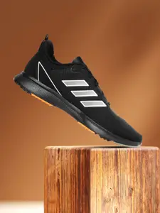 ADIDAS Men Black & Grey Woven Design Seize The Street Running Shoes