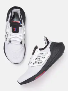 ADIDAS Men White & Black Woven Design Ultraboost 22 Running Shoes