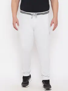 ARDEUR Men Plus Size Off White Solid Pure Cotton Joggers