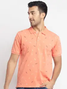 Status Quo Men Pink Printed Polo T-shirt