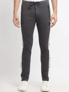 Status Quo Men Charcoal Grey Solid Cotton Track Pant