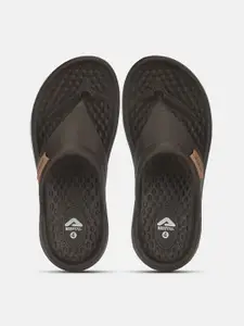 Adda Women Brown & White Rubber Thong Flip-Flops