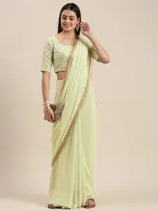 Ethnovog Sequined Embroidered Saree With Stitched Blouse