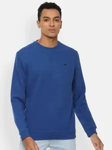 Van Heusen Sport Men Blue Solid Sweatshirt