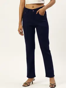 PARIS HAMILTON Women Navy Blue Regular Fit High-Rise Stretchable Jeans