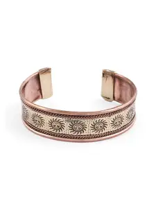 EL REGALO Men Brown Brass Antique Copper-Plated Cuff Bracelet