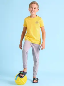 U.S. Polo Assn. Kids Boys Yellow Cotton T-shirt