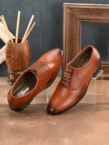 Azzaro Black Men Tan Solid Formal Derbys