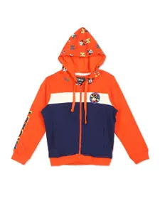 Colt Boys Orange & Navy Blue Colourblocked Sweatshirt