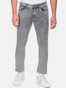 Cherokee Men Grey Low Distress Heavy Fade Regular Fit Jeans