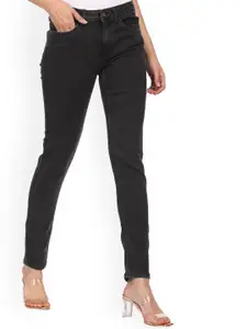 Sugr Women Black Solid Regular Fit Winter Cropped Jeans