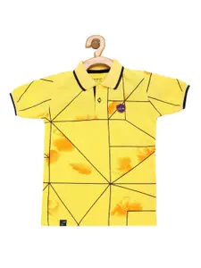 earth conscious Boys Yellow Polo Collar T-shirt