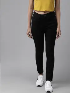 Vero Moda Women Black Skinny Fit Clean look No fade High-Rise Acid Wash Jeans