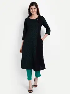 SUTI Women Black Geometric Printed Kurta