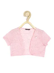 Allen Solly Junior Girls Pink Self Designed Shrug